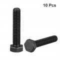 Uxcell M8x40mm Hex Head Screw Bolts Fastener Grade 8 Carbon Steel Black 10pcs