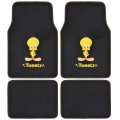 Bdk Wbmt-1101 Wmt1101 Tweety Bird Carpet Floor Car Suv Van And Truck-original Looney Tunes Design Mats 4 Pieces Black 