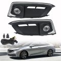 2pcs Fog Light Assembly With H8 Bulbs Covers And Harness Switch Kit Replacement For Civic Coupe Sedan 2019 2020 