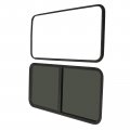 Sallurmose 24 X 20 Rv Window Black Universal Horizontal Privacy Sliding Trailer Tempered Glass W Screen Interior Camper Clamp 