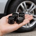 Ford Maverick In-black On Real Carbon Fiber Barrel Premium Aluminum Tire Valve Stem Caps -set Of 4 Official Licensed 