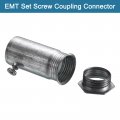 Uxcell Emt Coupling 20mm 13 16 Inch Set Screw Conduit Fittings 47mm Length Electrical Pipe Connector 0 6mm Wall Thick 25pack