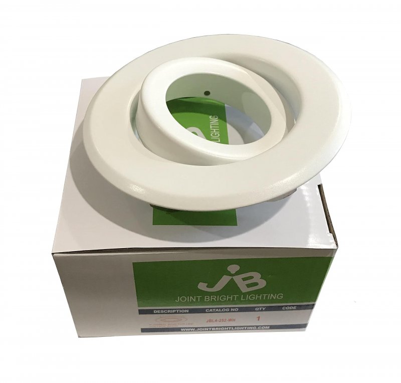 4-inch Line Voltage Trim Recessed Light Fit Halo Juno Adjustable Gimbal Ring White
