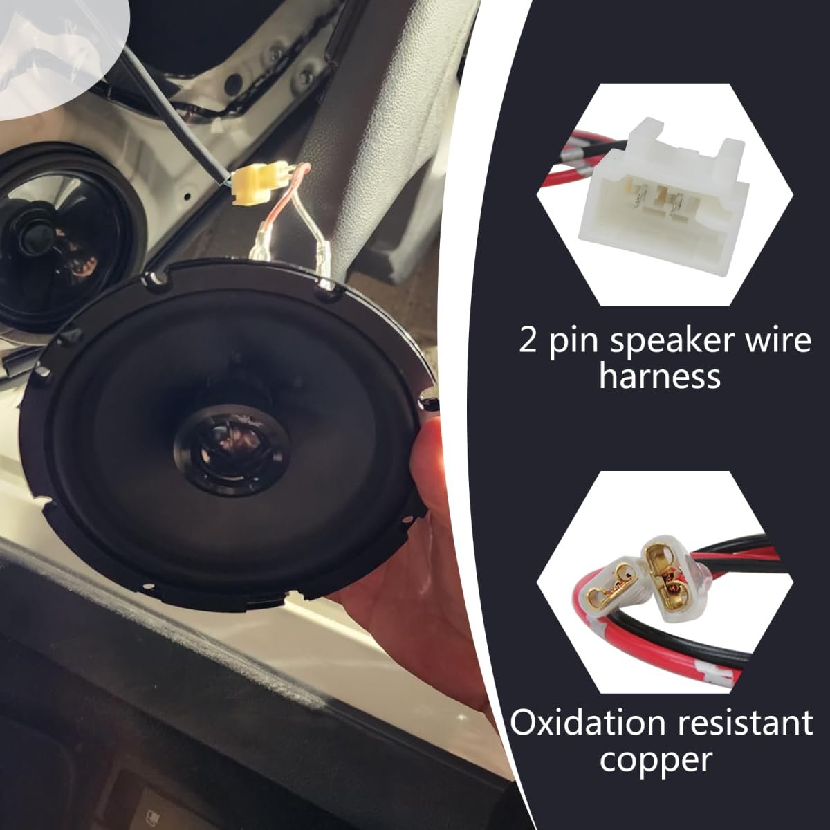 4 Pack Plug And Play Car Door Speaker Wiring Harness Adapter Connector Replacement Fit For 2001-2014 Rav4