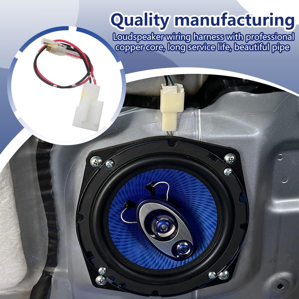 4 Pack Plug And Play Car Door Speaker Wiring Harness Adapter Connector Replacement Fit For 2001-2014 Rav4