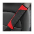 Auceli 2pcs Car Seat Belt Cover Carbon Fiber Safety Seatbelt Shoulder Strap Covers Breathable Leather Soft Harness Pad Protect 