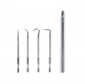 5pc Hook Pick Set Vanadium Steel Interchangeable Tips 