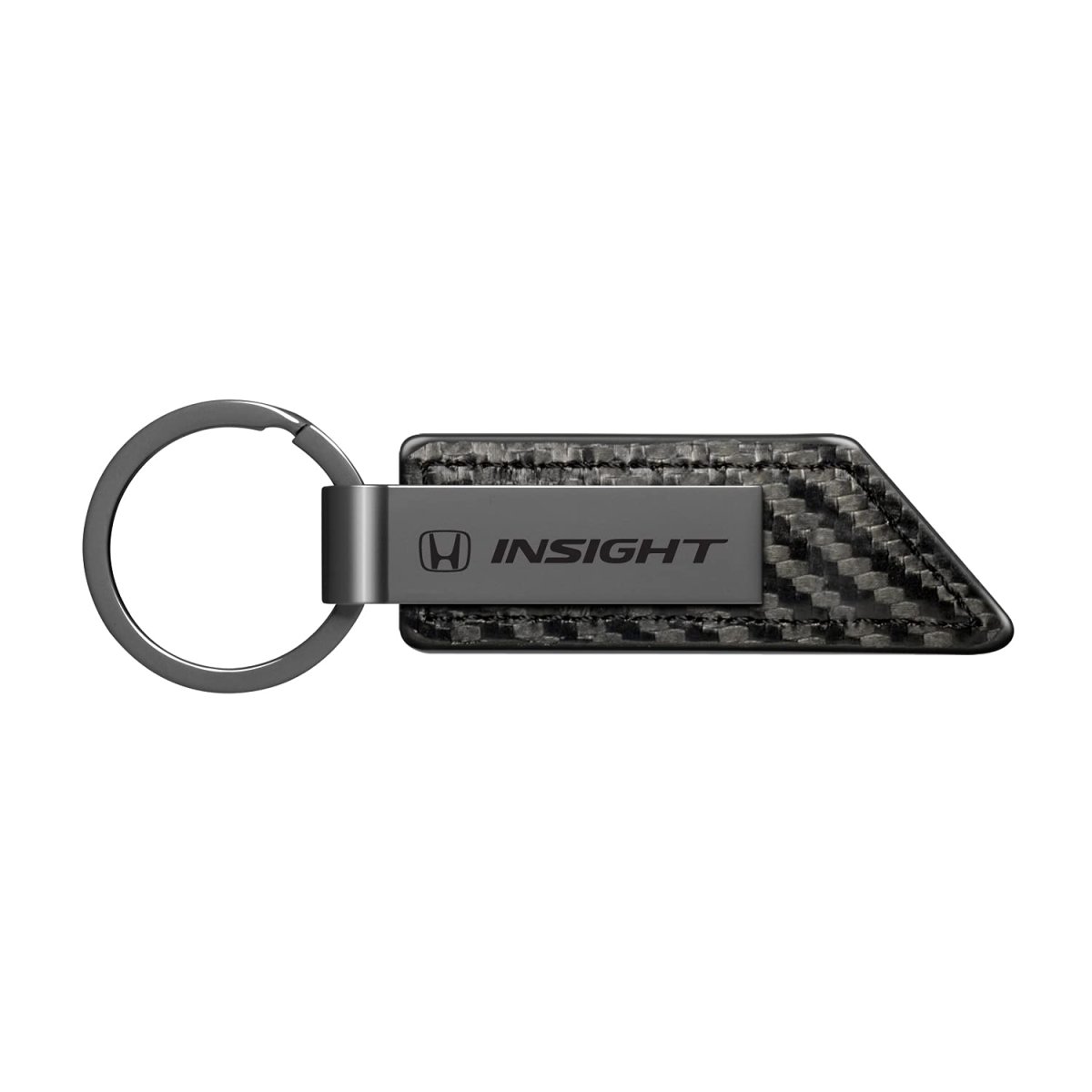 Honda Insight Pu Leather Carbon Fiber Texture Strap Black Metal Bar Key Chain Official Licensed 3 75 X 1 In Modern Style