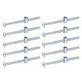 10pcs Bed Frame Bolts M6 X 85mm Hex Socket Head Screws Barrel Nuts Bunk Furniture With Rice-shaped Nut For Chairs Cots Silver 