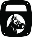 Jeeptails Great Dane Dog Tail Lamp Light Covers For Jeep Cj Or Yj And Tj Wranglers Black Set Of 2 