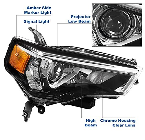 Projector Headlight Headlamp Chrome Passenger Side For 2014-2020 Toyota 4runner