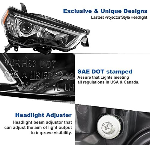 Projector Headlight Headlamp Chrome Passenger Side For 2014-2020 Toyota 4runner