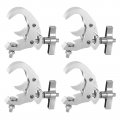 Uxcell Light Truss Clamps 1 5 W Stage Lighting Pipe C Clamp Aluminum Alloy For 57-2 83 Od Tube Max Load 250lb Silver 4pcs