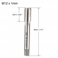 Uxcell Metric Machine Tap M12 X 1mm H2 High Speed Steel 4 Straight Flutes Screw Tapping Threading Machinist Repair Diy Tool