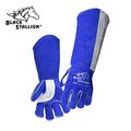 Gs1321-bg-xl Stick Welding Gloves X-large Blue Split Cowhide Leather 21 In Length With Restpatch Padding And Kevlar Stitching 