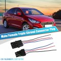 Uxcell 1 Set 3-pin Male Female Triple Shroud Connector Plug For Bmw Audi No 12015793