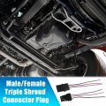 Uxcell 1 Set 3-pin Male Female Triple Shroud Connector Plug For Bmw Audi No 12015793