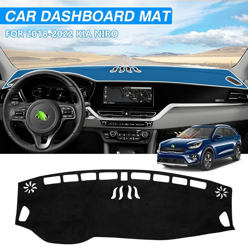 Cartist For Suede Dash Cover 2017 2018 2019 2020 2021 2022 Kia Niroboard Mat Non-slip Dash Pad Carpet Odorless Sunshade Glare