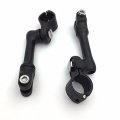 Xkh Group Motorcycle Black Long Angled Adjustable Highway Peg Mounting Kit For Bike With 1 Inch 25mm Front Engine Guard Frame