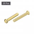 Brass Machine Screws M6x40mm Phillips Pan Head Fastener Bolts For Furniture Office Equipment Electronics 20pcs
