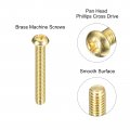 Brass Machine Screws M6x40mm Phillips Pan Head Fastener Bolts For Furniture Office Equipment Electronics 20pcs