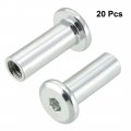 Uxcell M6x22mm Hex Socket Head Insert Nut Screw Post Sleeve For Furniture 20pcs