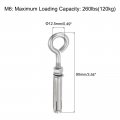 Uxcell 5pcs M6 304 Stainless Steel Expansion Eyebolt Closed Hook Bolt Screw Concrete For Wall Ceiling Masonry