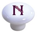 Set Of 2 Letter N Alphabet Ceramic Cabinet Drawer Pull Knobs 