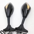 Hk Moto- Fit For Universal Bike Gloss Black New Integrated Led Turn Signals Side Mirrors