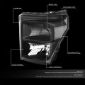 Compatible With Ford Super Duty 3rd Gen Pair Of Black Housing Clear Corner Headlight Smoke Lens Led Third Brake Light