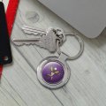 Graphics More Gremlins Stripe Keychain Classy Round Chrome Plated Metal 