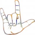 Stickertalk Faded Rainbow Asl I Love You Vinyl Sticker 5 Inches By 