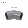 Uxcell Pvc Pipe Fitting 45 Degree Elbow Gray 20mm Socket 5pcs