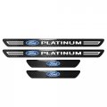 Ipick Image For Ford F-150 Platinum Real Carbon Fiber 4 Pcs Universal Door Sill Step Protector Guard Decal Plates