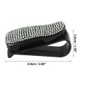 2pcs Universal Plastic Visor Glasses Clip Hanger For Car Sun Eyeglasses Mount Ticket Card With Rhinestone Colorful