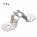 Uxcell 12mm 0 5 Rigid Pipe Strap 2 Holes 304 Stainless Steel Tension Tube Clip Clamp 20pcs