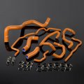 G-plus Silicone Radiator Coolant Hose Kit Clamps Compatible With 1999-2006 Volkswagen Vw Golf Mk4 Turbo 1 8t Orange