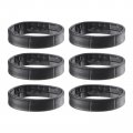 6 Pcs Pu Leather Loops Replacement Retaining Ring Keeper For 20mm Width Watch Band Black 