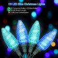 Dewenwils Christmas String Lights Outdoor C9 Led Bulbsi 33 3ft 50 Waterproof Decorations For Trees Patio Deck Green Wire