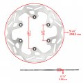 Caltric Rear Brake Disc Rotor With Pad Compatible Yamaha Yz125 Yz250 Yz450f 2003-2018