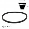 Uxcell B813 17mm Width 11mm Thickness Rubber Transmission Driving Belt V-belt