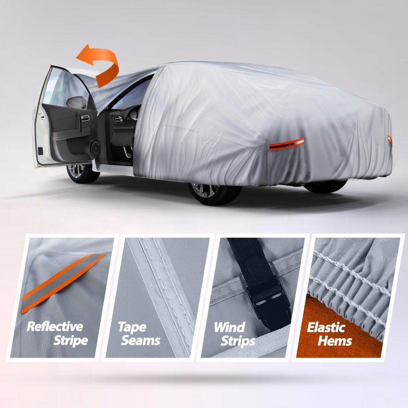 Waterproof All Weather Car Cover For 2009 2024 Mazda 3 Sedan Heavy Duty Outdoor Indoor Protection From Sun Rain Wind And Snow