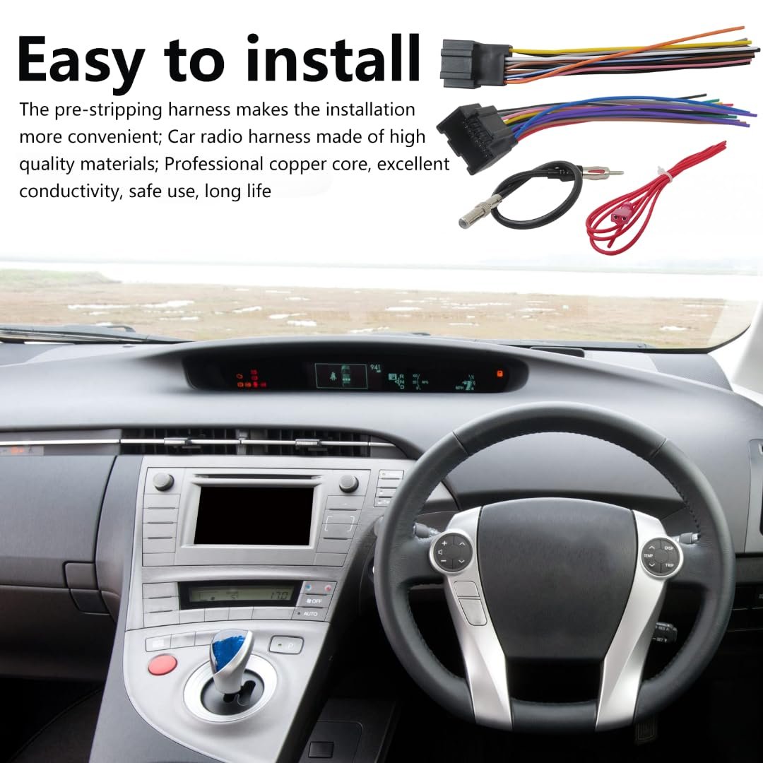 Radio Wiring Harness W Antenna Adapter Plug Stereo Wire Cable Connector Fit For Suzuki Xl-7 2007-2009 New Version
