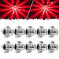 10 Pack Red Led Watermelon Side Marker Lights 3 4 In Dual Function Strobe And Constant Flash For 12v Trailer Truck Rv Clear 