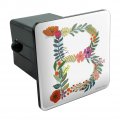 Letter B Floral Monogram Initial Tow Trailer Hitch Cover Plug Insert