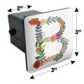 Letter B Floral Monogram Initial Tow Trailer Hitch Cover Plug Insert