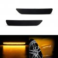 Opp Ulite Front Side Marker Lights Amber Smoked Black Lens 48 Led Sidemarker Lamps Light Kit For 2010-2014 Ford Mustang 