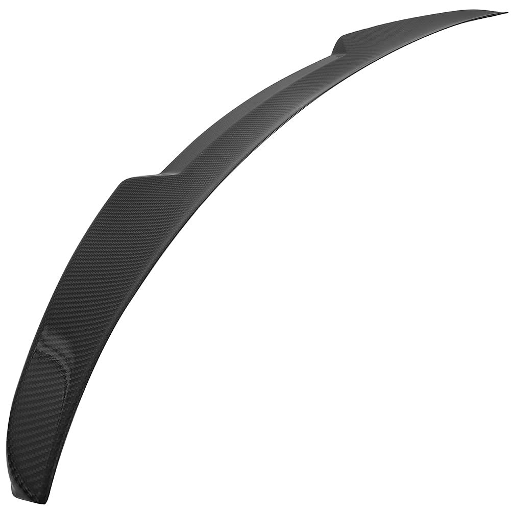 M4 Style Rear Trunk Spoiler Wing Carbon Fiber Fits For 2014-2020 Bmw F32 4-series Coupe Glossy Black Lip
