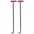 Manhole Cover Hook T Style Handle 25 Inch 2pcs Pump Fors Stone Slabs Steel Pipes Storm Drain Cover Black 
