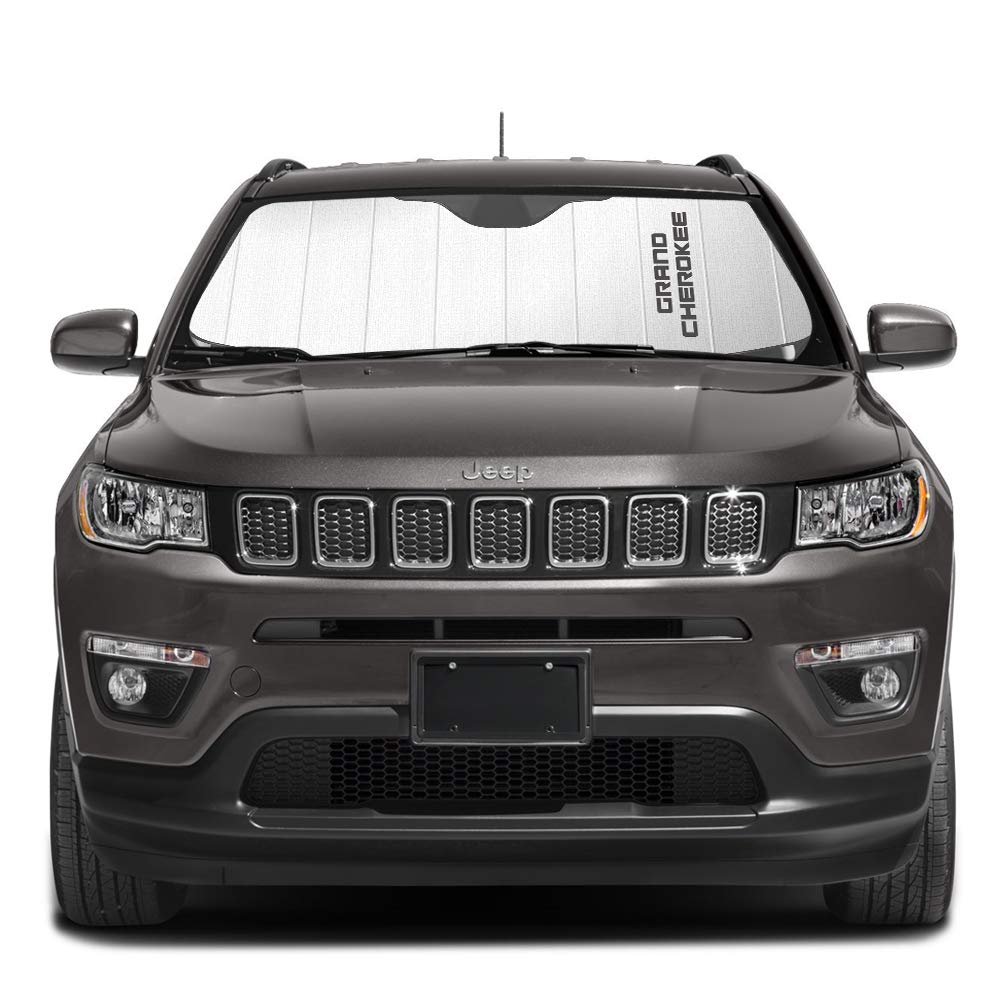 Jeep Grand Cherokee Universal Fit Enforced Stand-up Auto Windshield Sun Shade At Jumbo Size 59 X 30